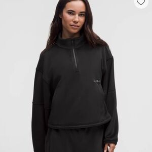 Lululemon Plush Velour Oversized Half Zip, Size: XL Color: Black. Rare